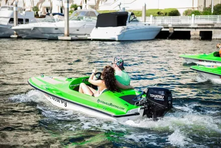 A mini-powerboat from our Tampa rental fleet