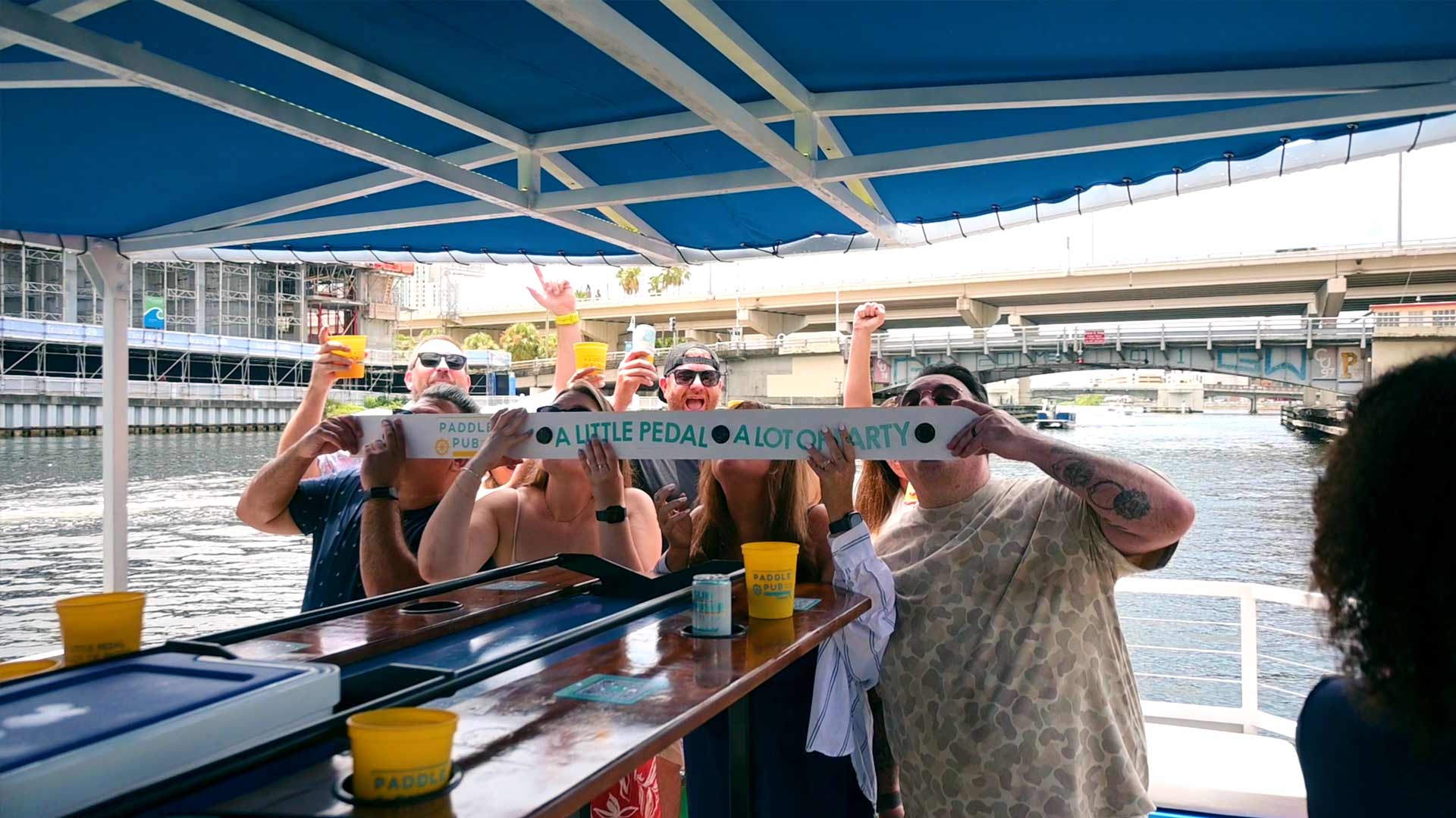 Paddle Pub Tampa cruising the downtown Tampa Riverwalk